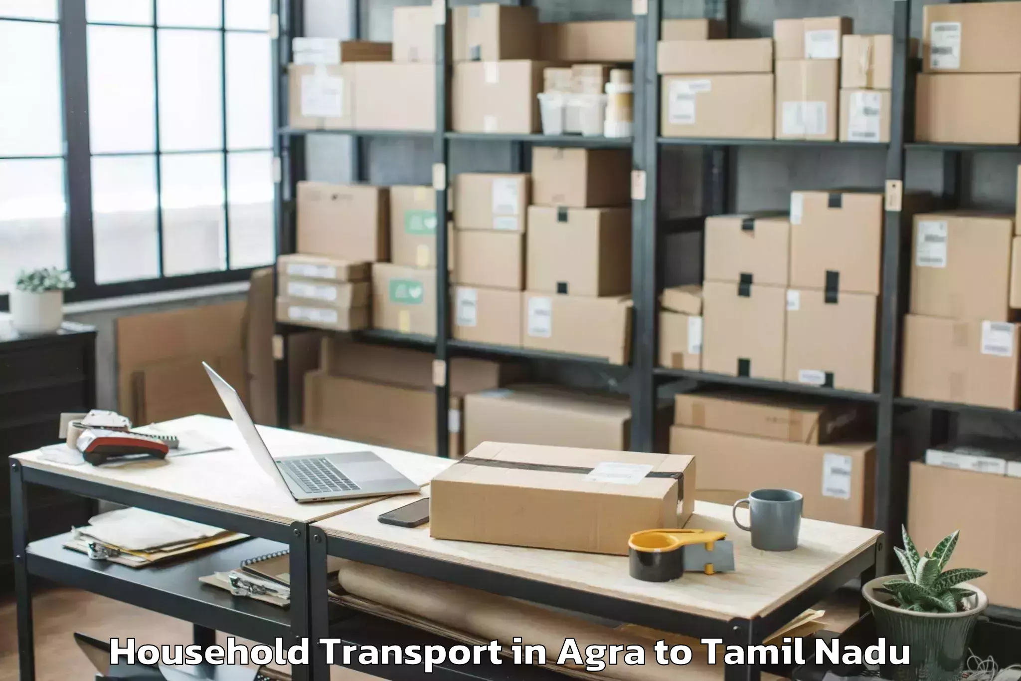 Reliable Agra to Thiruvalluvar University Vello Household Transport